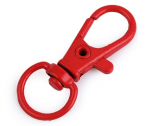 Metallkarabiner mit Wirbel, Durchzug 10 mm , rot